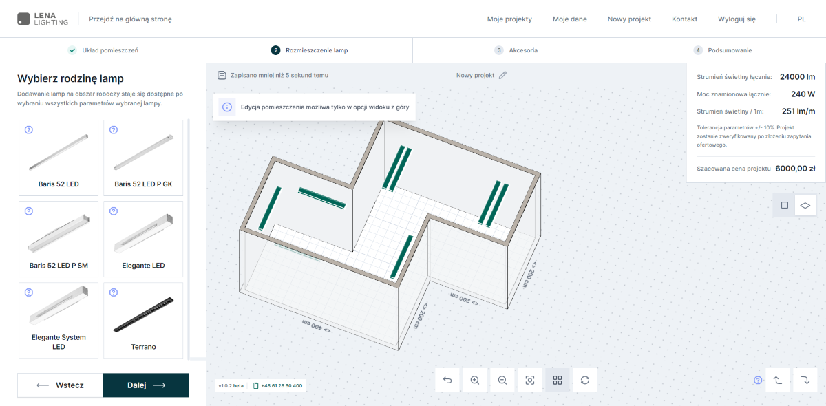 konfigurator-oswietlenia-liniowego - screen