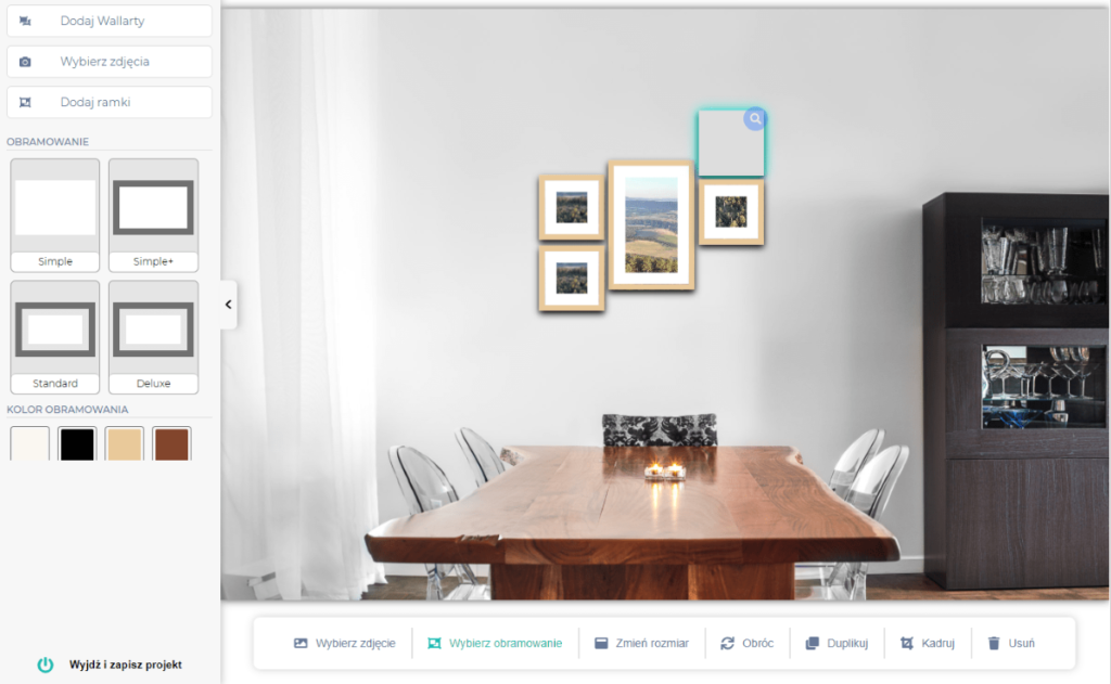 screen konfigurator wall&pix