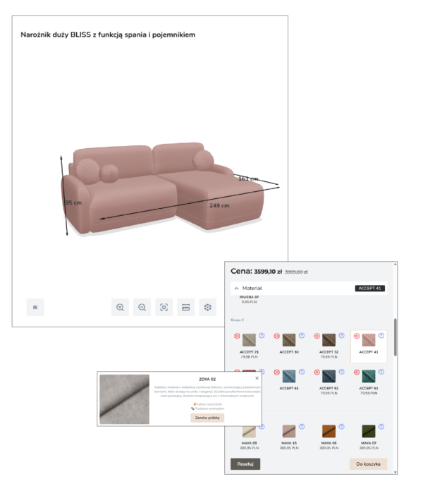 grafika case study konfigurator 3D sof i foteli